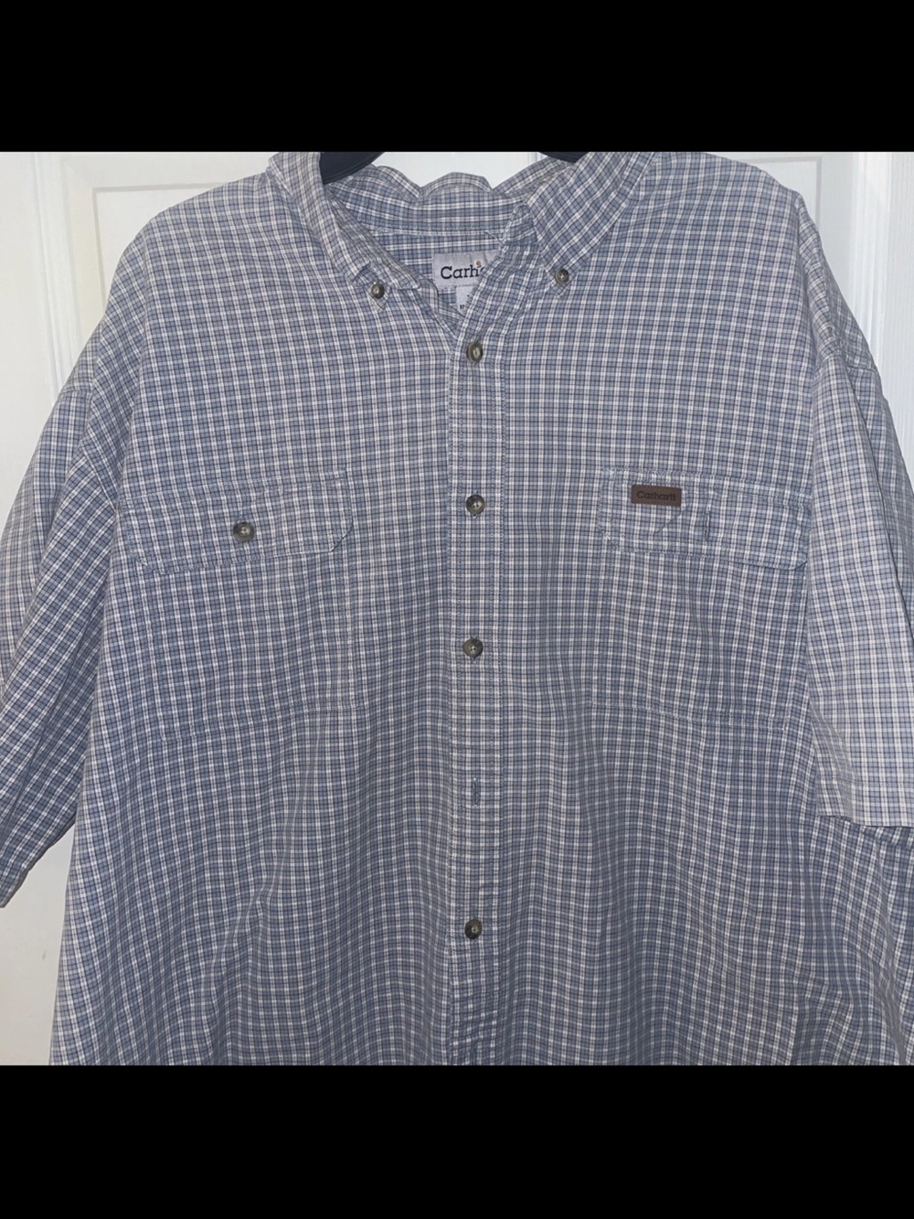 Carhartt Heavy Duty short sleeve double pocket plaid 3xl ss collared button 3xl